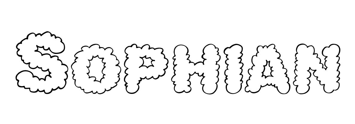 Coloriage Sophian - Prénom à imprimer
