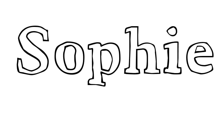 Coloriage Sophie - Prénom à imprimer