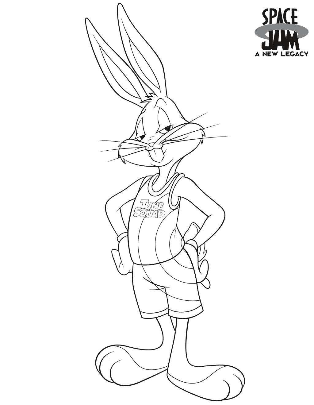 Coloriage Space Jam 2 Bugs Bunny - Space jam à imprimer