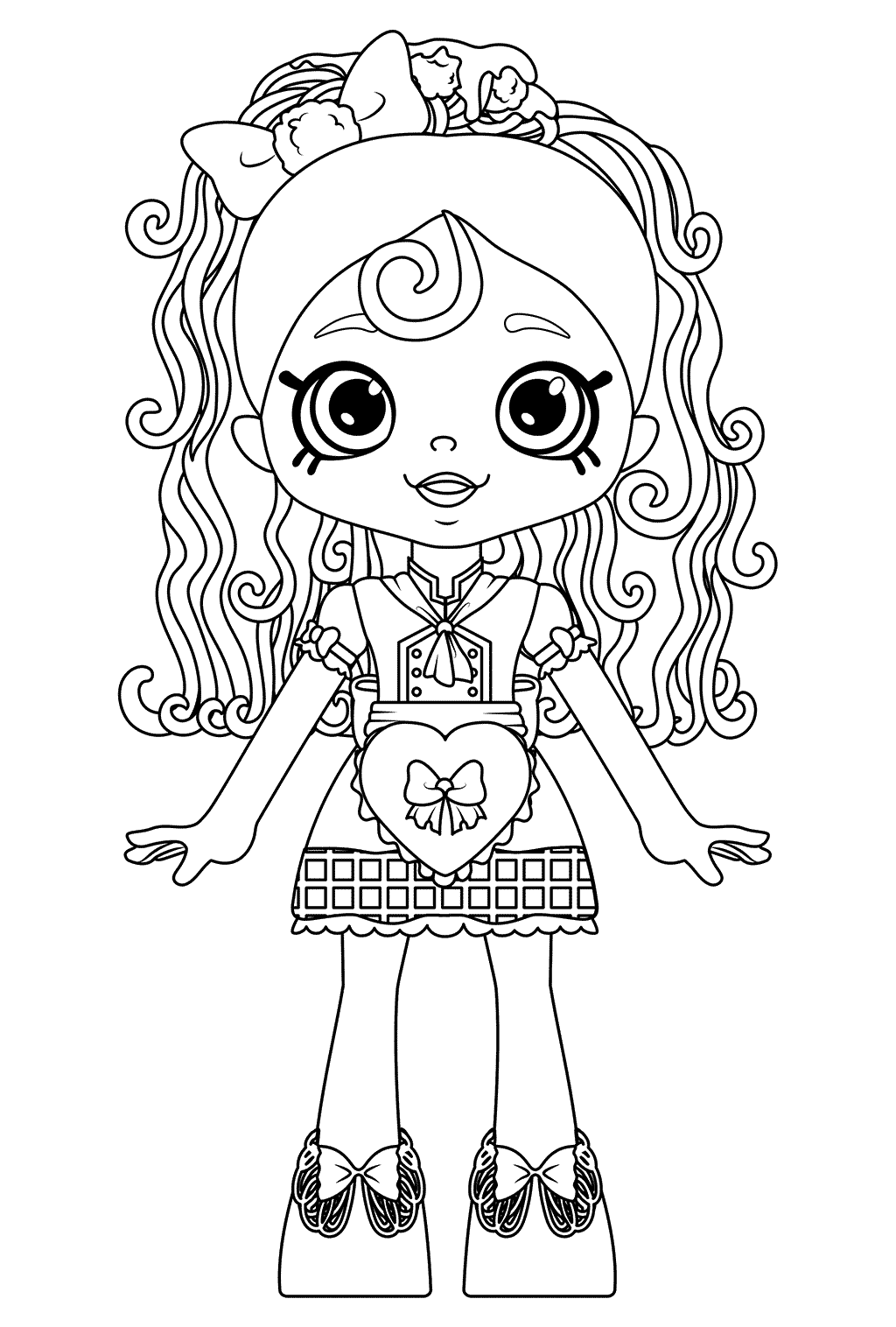 Coloriage Spaghetti Sue Lil Shoppie From The Happy Places - Shoppies dolls à imprimer