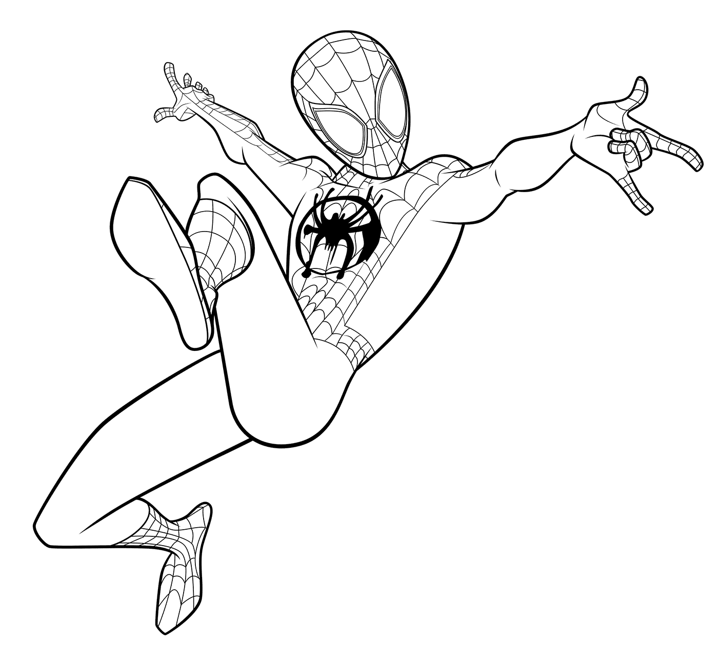 Coloriage Spider-Man Miles Morales - Spider-Man à imprimer
