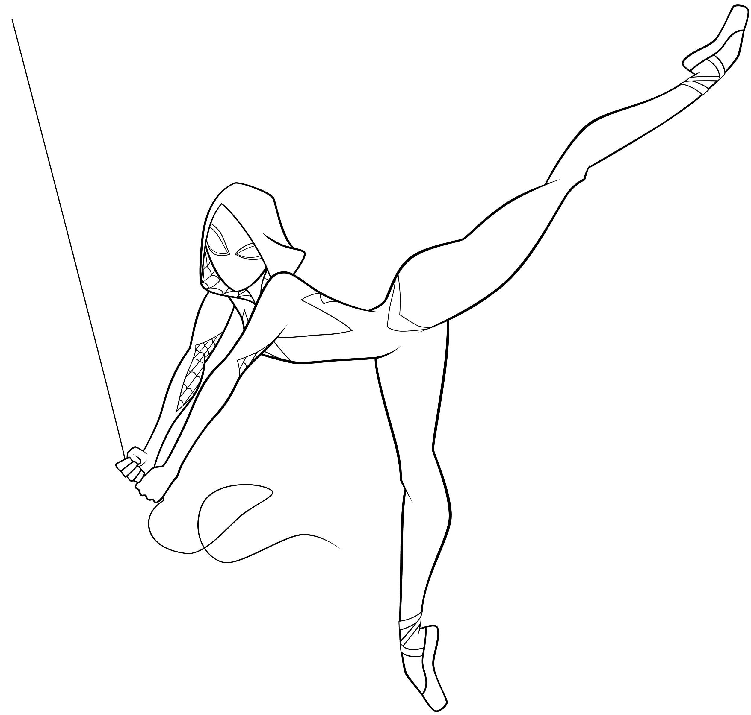 Coloriage Spider Woman Spider Gwen - Spider-Man à imprimer