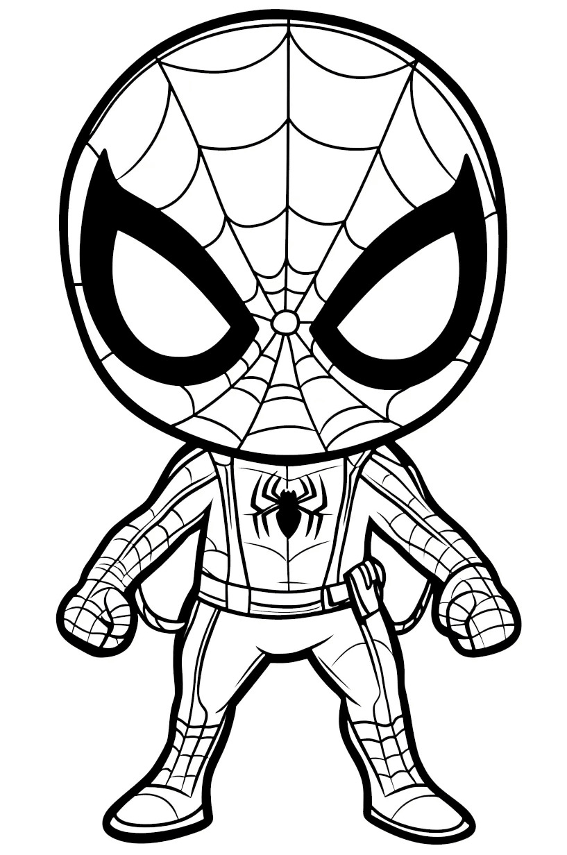 Coloriage Spidey Facile Maternelle - Spidey à imprimer