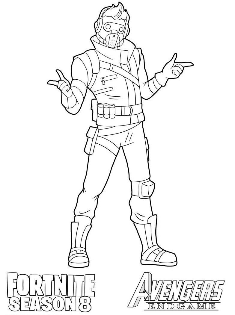 Coloriage Starlord Fortnite Avengers Endgame - Fortnite à imprimer