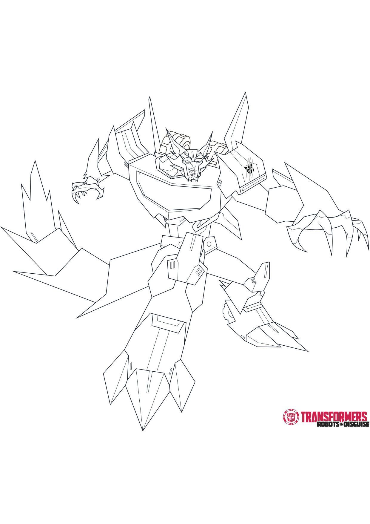 Coloriage Steeljaw guerrier robot Transformers grimaçant - Transformers à imprimer