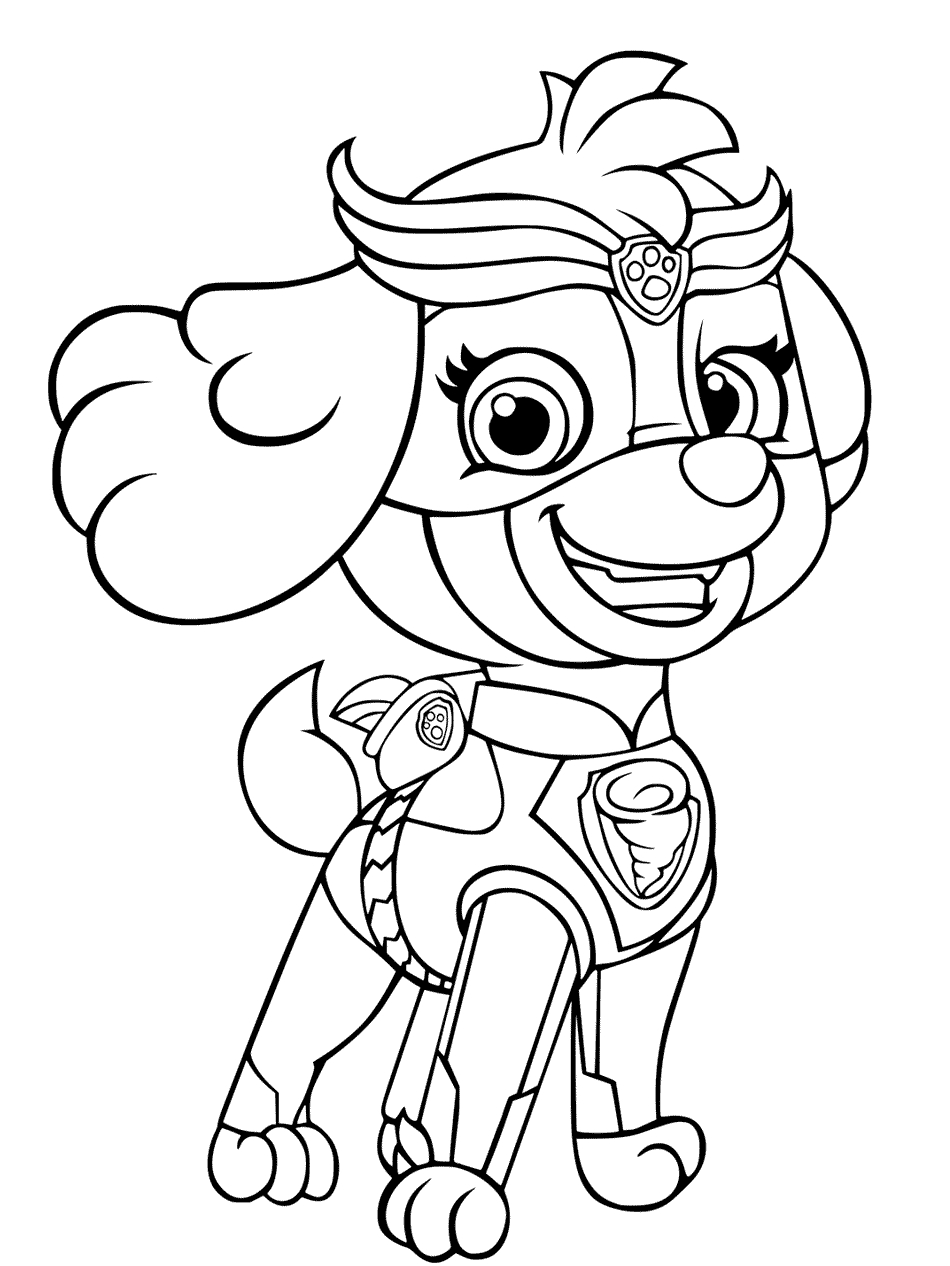Coloriage Stella Mighty Pups Skye - Stella à imprimer