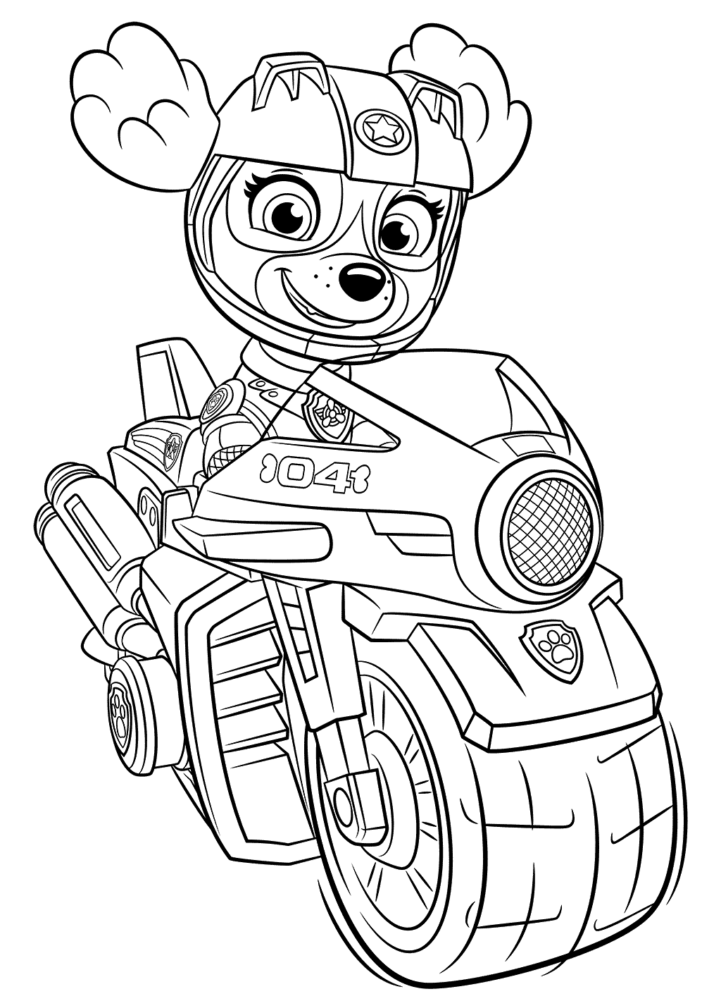 Coloriage Stella Moto Super Patrouille - Pat Patrouille La Super Patrouille à imprimer