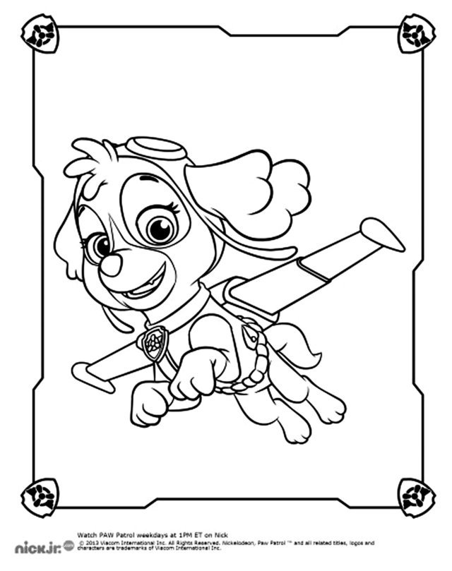 Coloriage Stella Skye En Plein Vol Pat Patrouille - Stella à imprimer