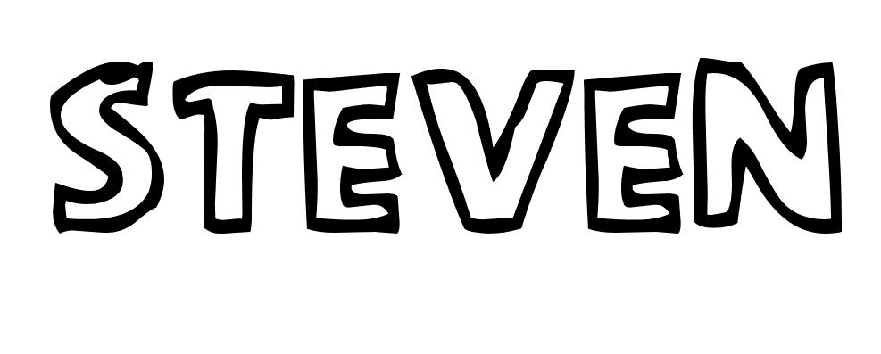 Coloriage Steven - Prénom à imprimer