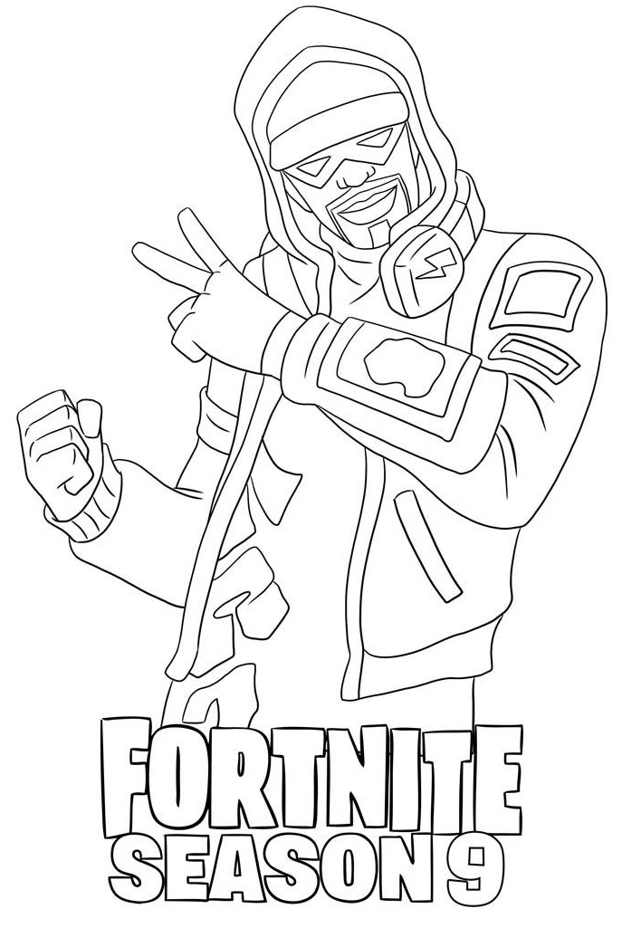 Coloriage Stratus en tenue de combat Fortnite - Fortnite à imprimer