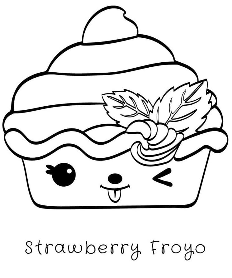 Coloriage Strawberry Froyo Nums - Num noms à imprimer