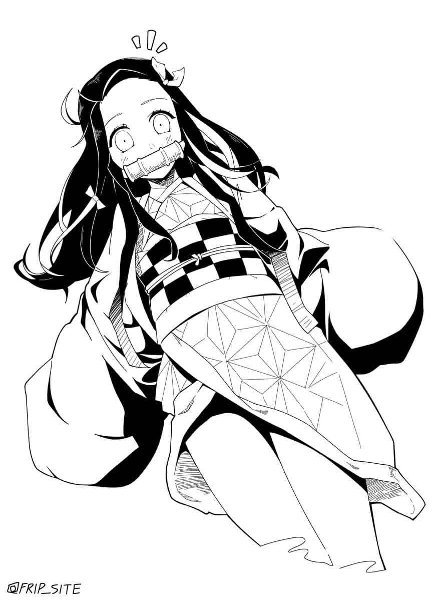 Coloriage Strong Nezuko Démon Slayer - Demon slayer à imprimer
