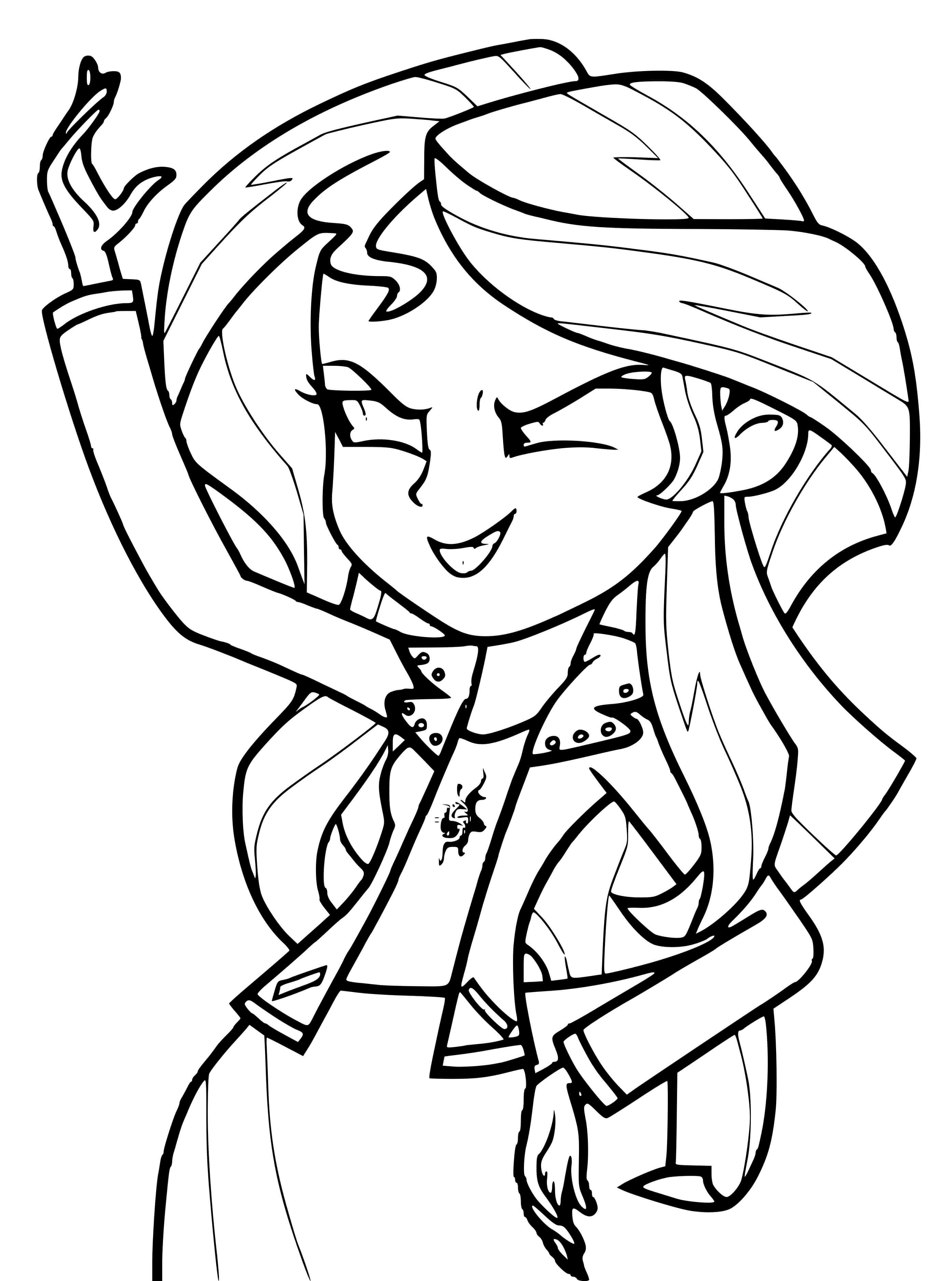 Coloriage Sunset Shimmer des Filles d'Equestria - Equestria girls à imprimer