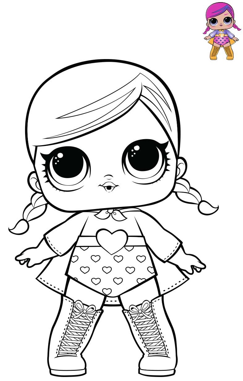 Coloriage Super B B Is A Fancy Girl From Series 1 Theater Club - Poupée LOL Surprise Hair Goals à imprimer