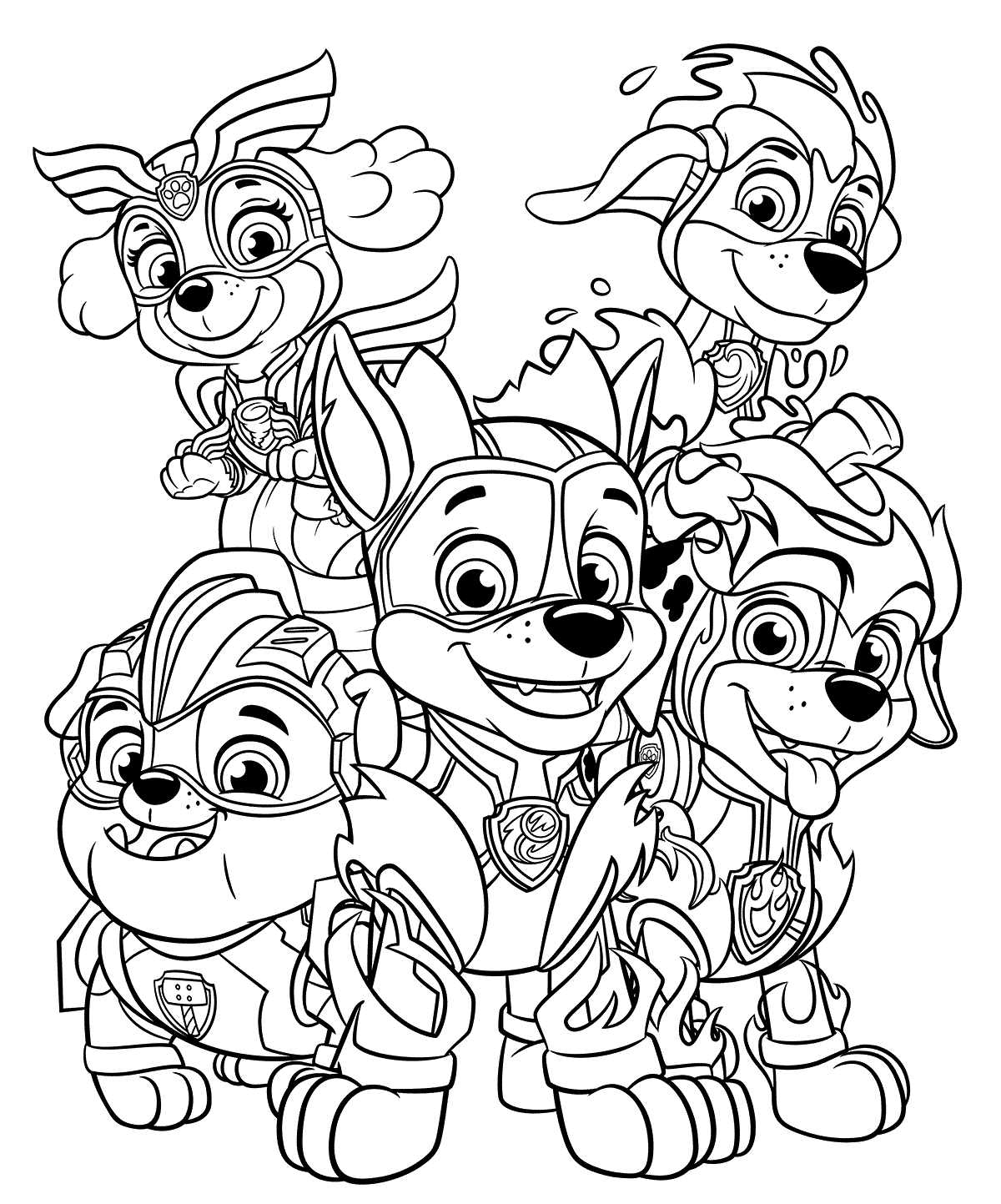 Coloriage Super Pat Patrouille Mighty Pups - Pat Patrouille La Super Patrouille à imprimer
