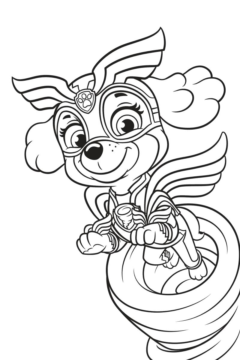 Coloriage Super Patrouille Mighty Pups Stella - Pat Patrouille La Super Patrouille à imprimer