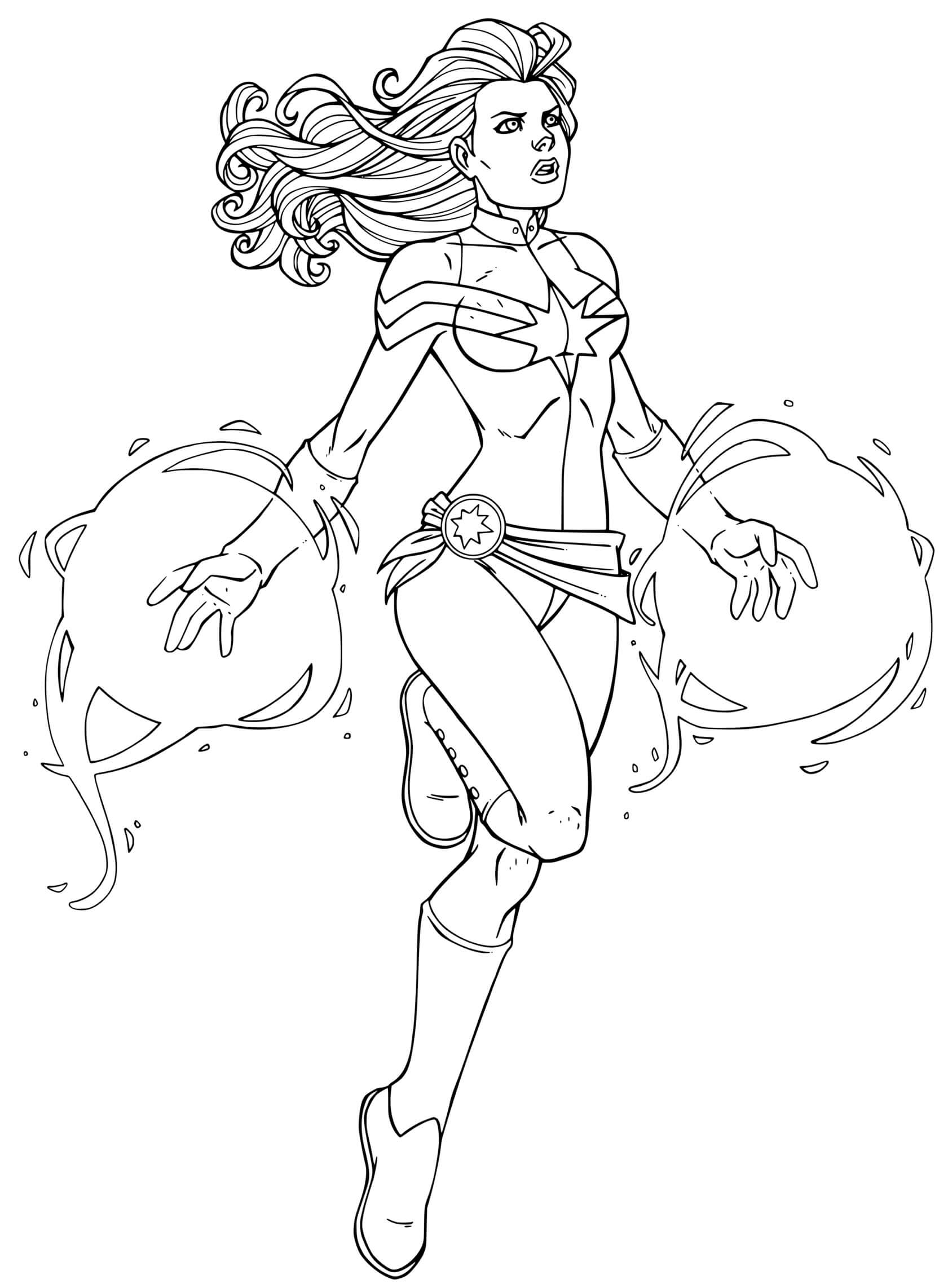 Coloriage Super Héroïne Captain Marvel Avengers Endgame By Jamiefayx - Super héroïne à imprimer