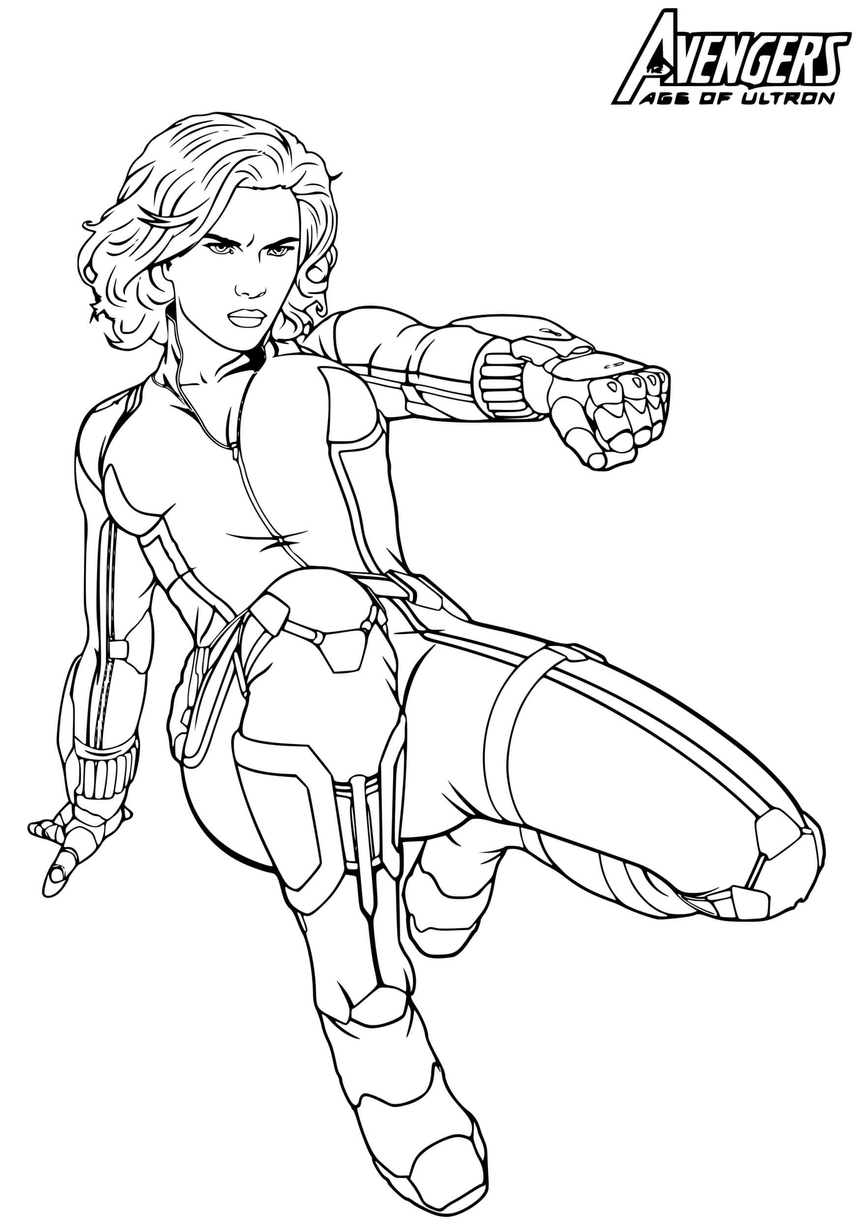 Coloriage Super Héroïne Marvel Avengers Black Widow - Super héroïne à imprimer