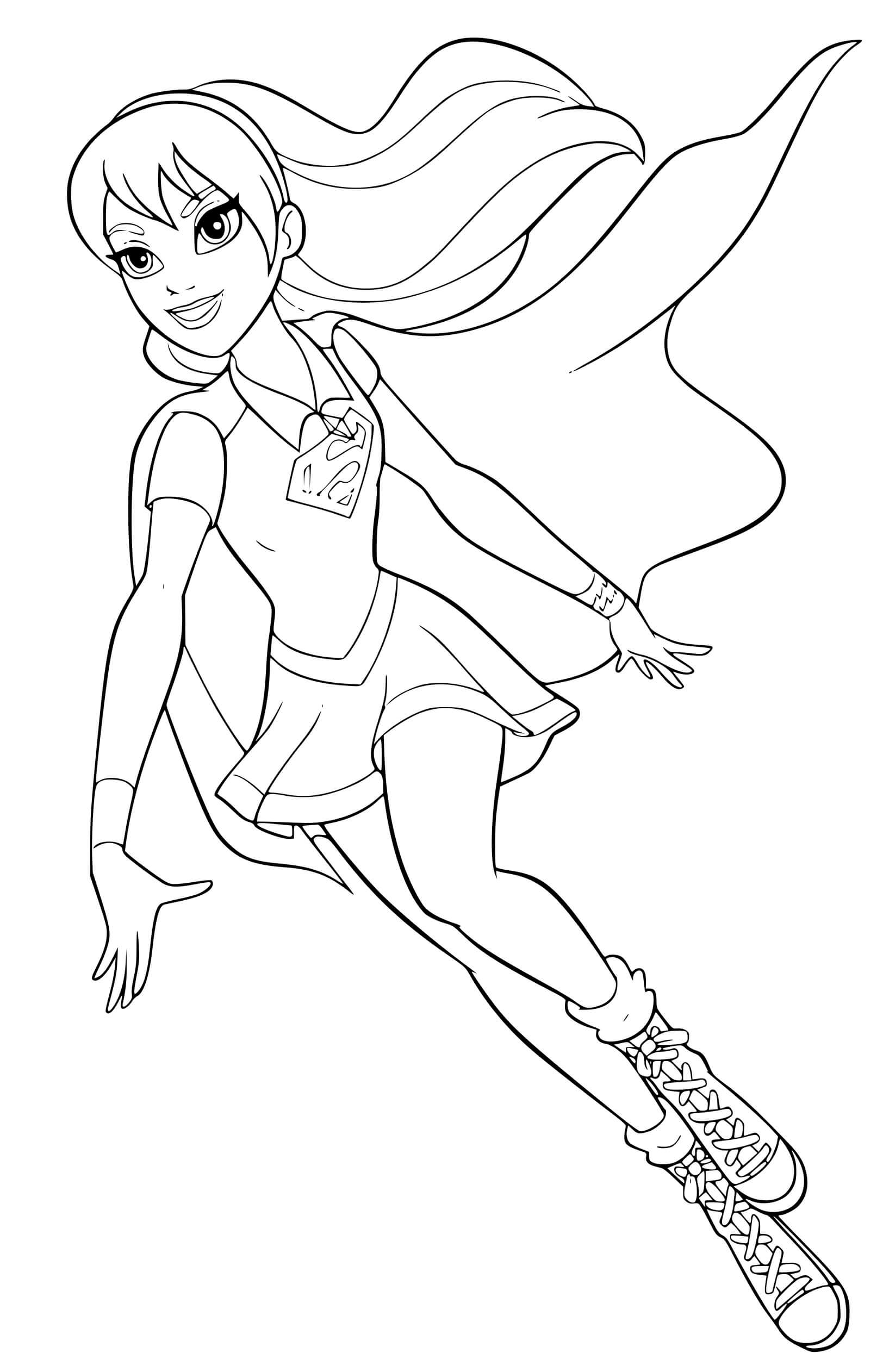 Coloriage Super Héroïne Supergirl Super Hero Girls - Super héroïne à imprimer