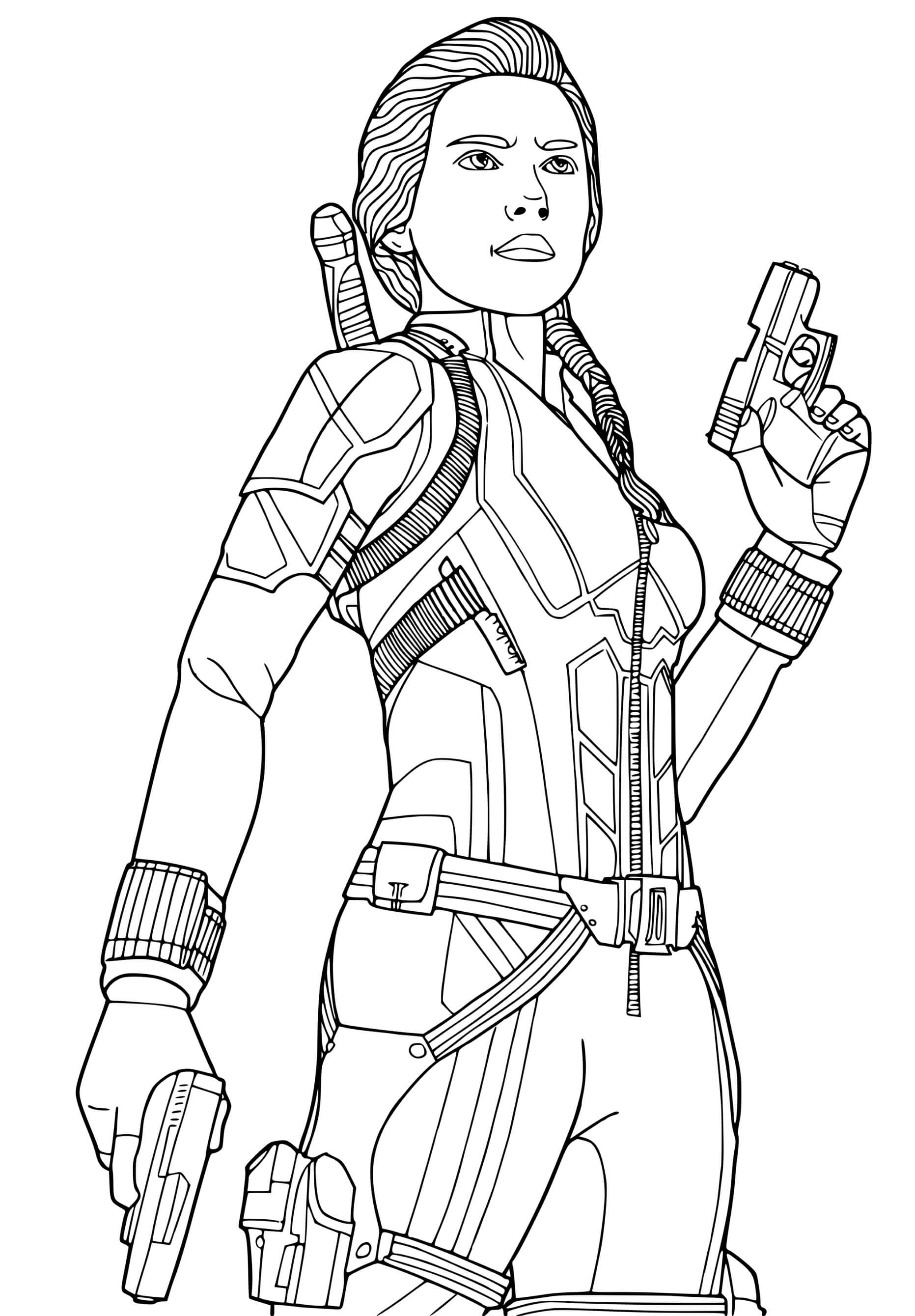 Coloriage Super Héroïne Black Widow Endgame - Super héroïne à imprimer