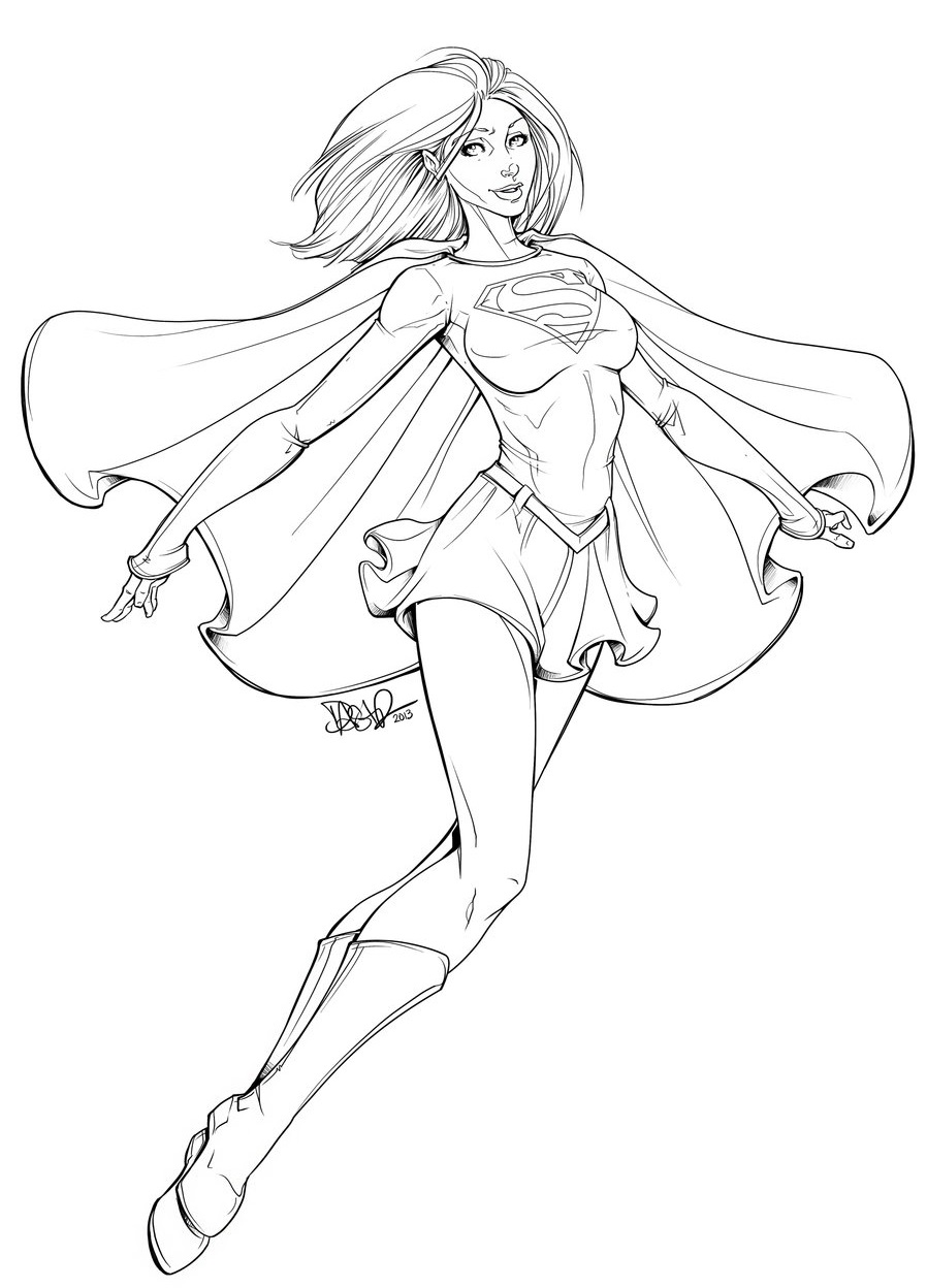 Coloriage Supergirl Marvel - Super héroïne à imprimer