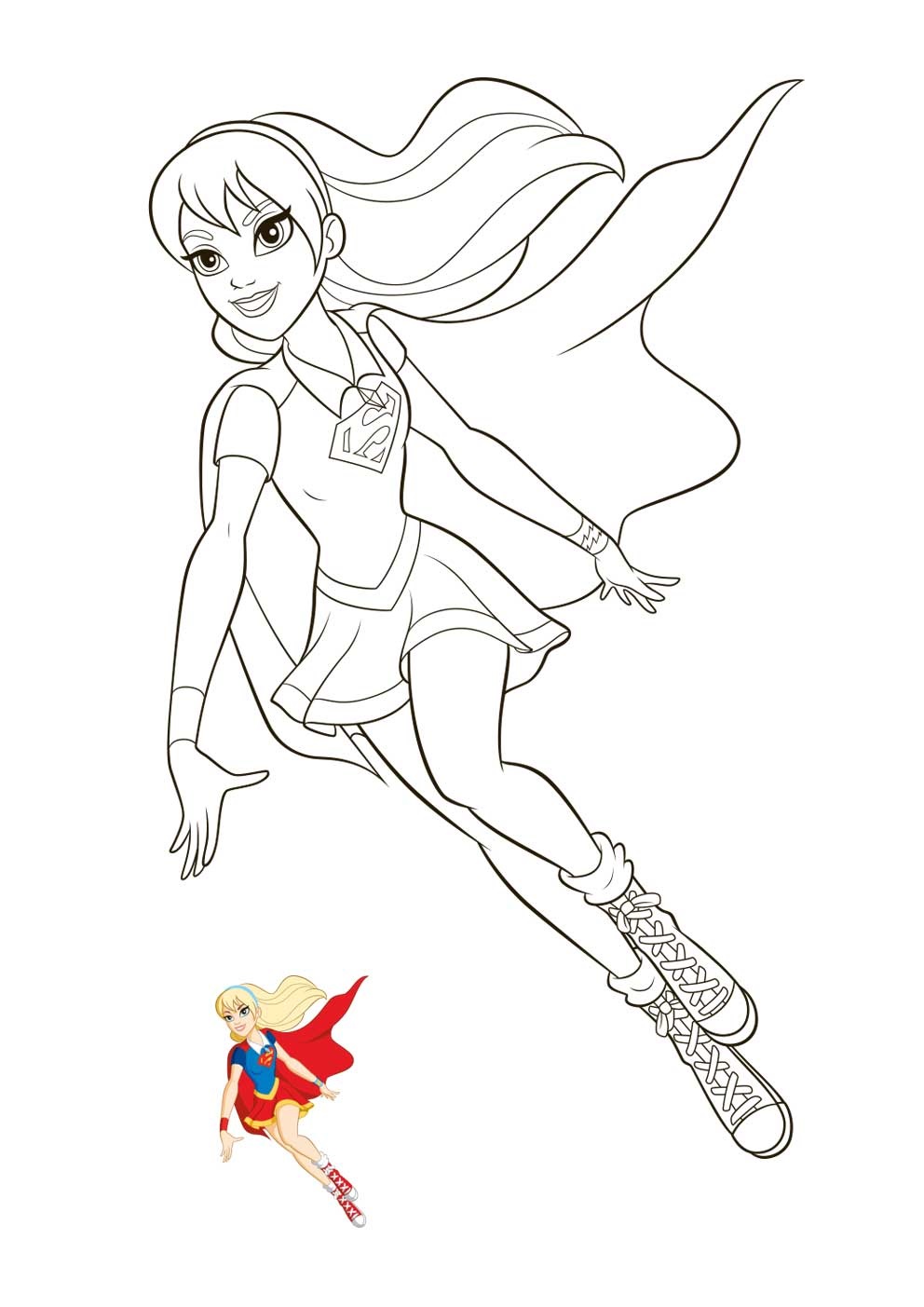 Coloriage Supergirl Super Hero Girls - DC Super Hero Girls à imprimer
