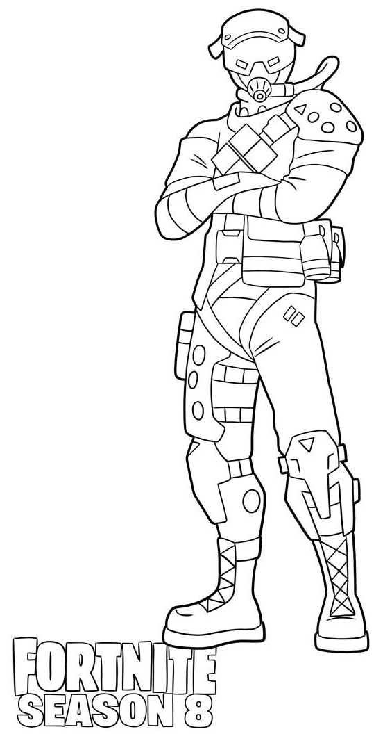 Coloriage Personnage Supersonic de Fortnite Saison 8 - Fortnite à imprimer