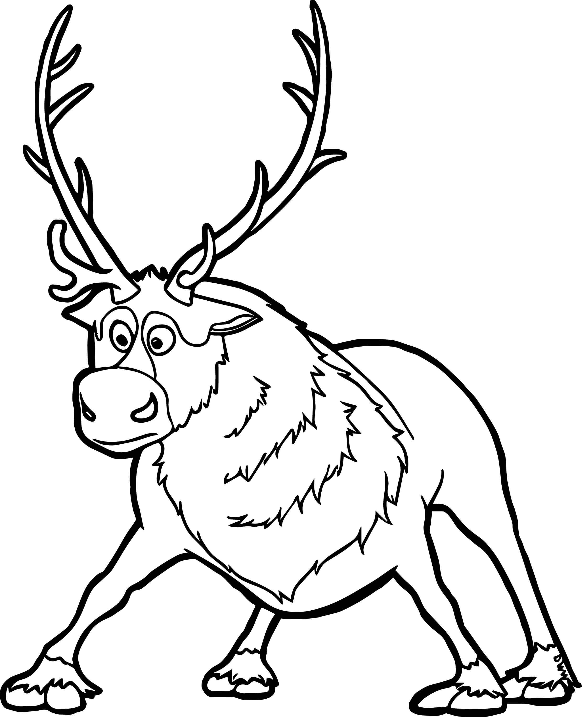 Coloriage Sven Kristoffs Ami Loral La Reine Des Neiges - La Reine des neiges à imprimer