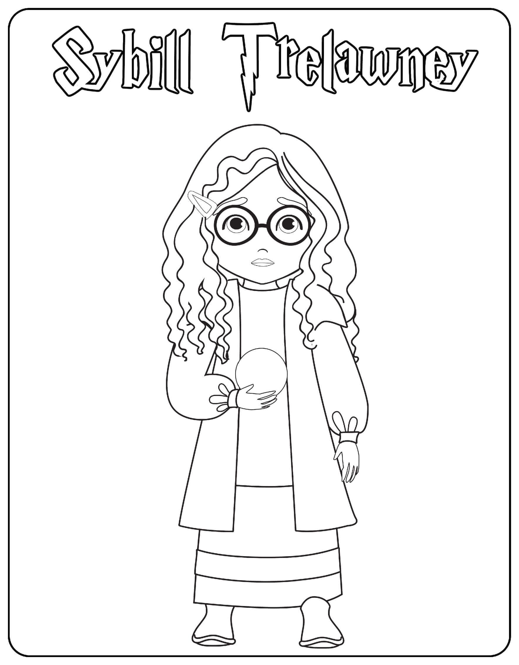 Coloriage Sybill Trelawney - Harry potter à imprimer