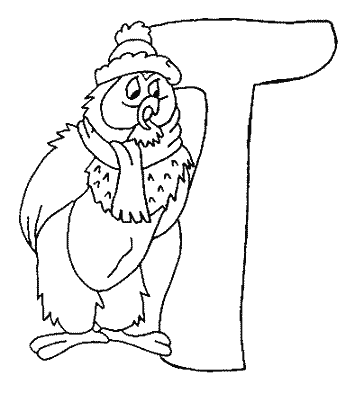 Coloriage T Maître Hibou - Alphabet à imprimer