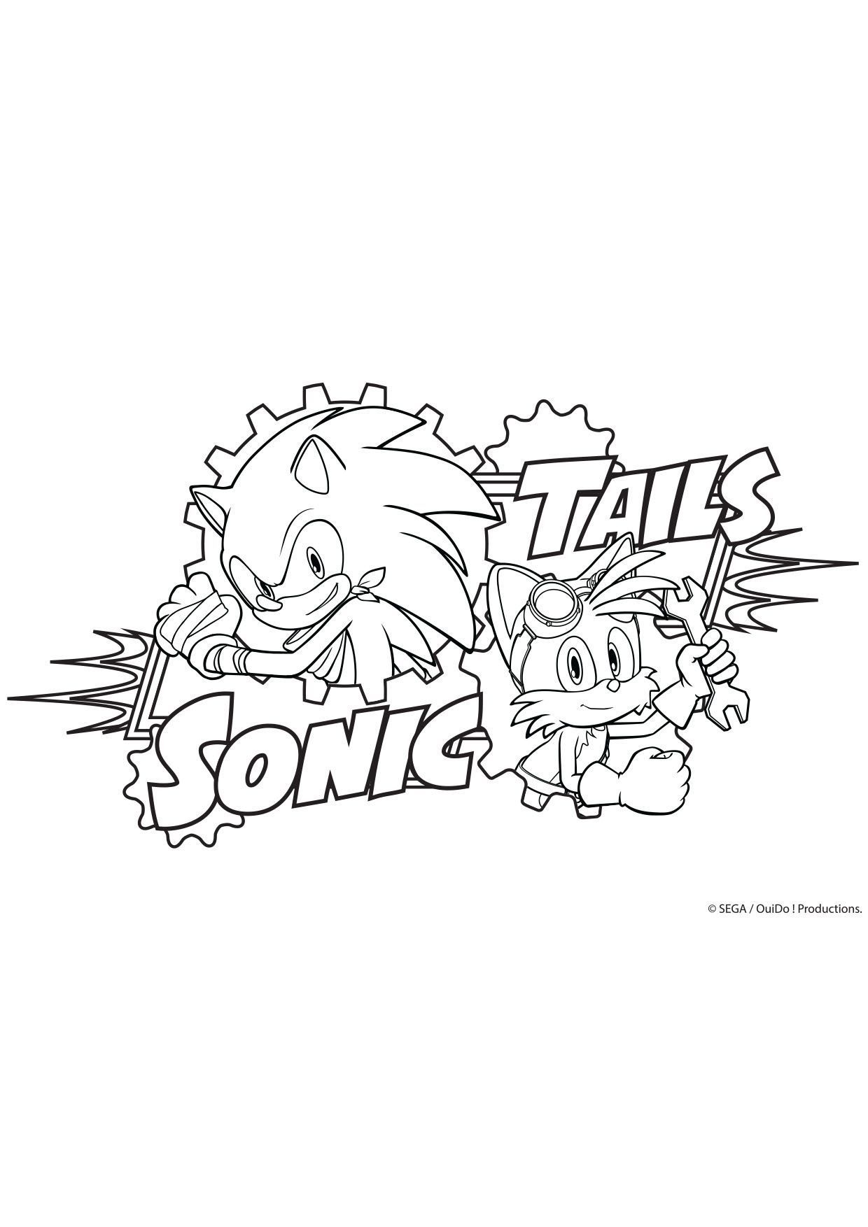 Coloriage Tails Et Sonic - Gulli à imprimer