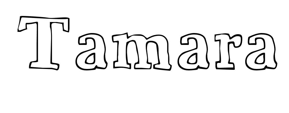 Coloriage Tamara - Prénom à imprimer