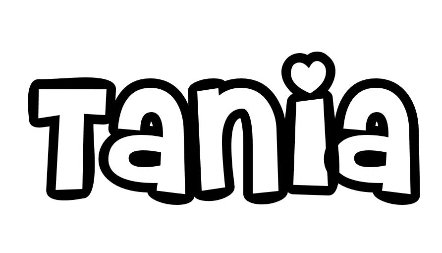 Coloriage Tania - Prénom à imprimer