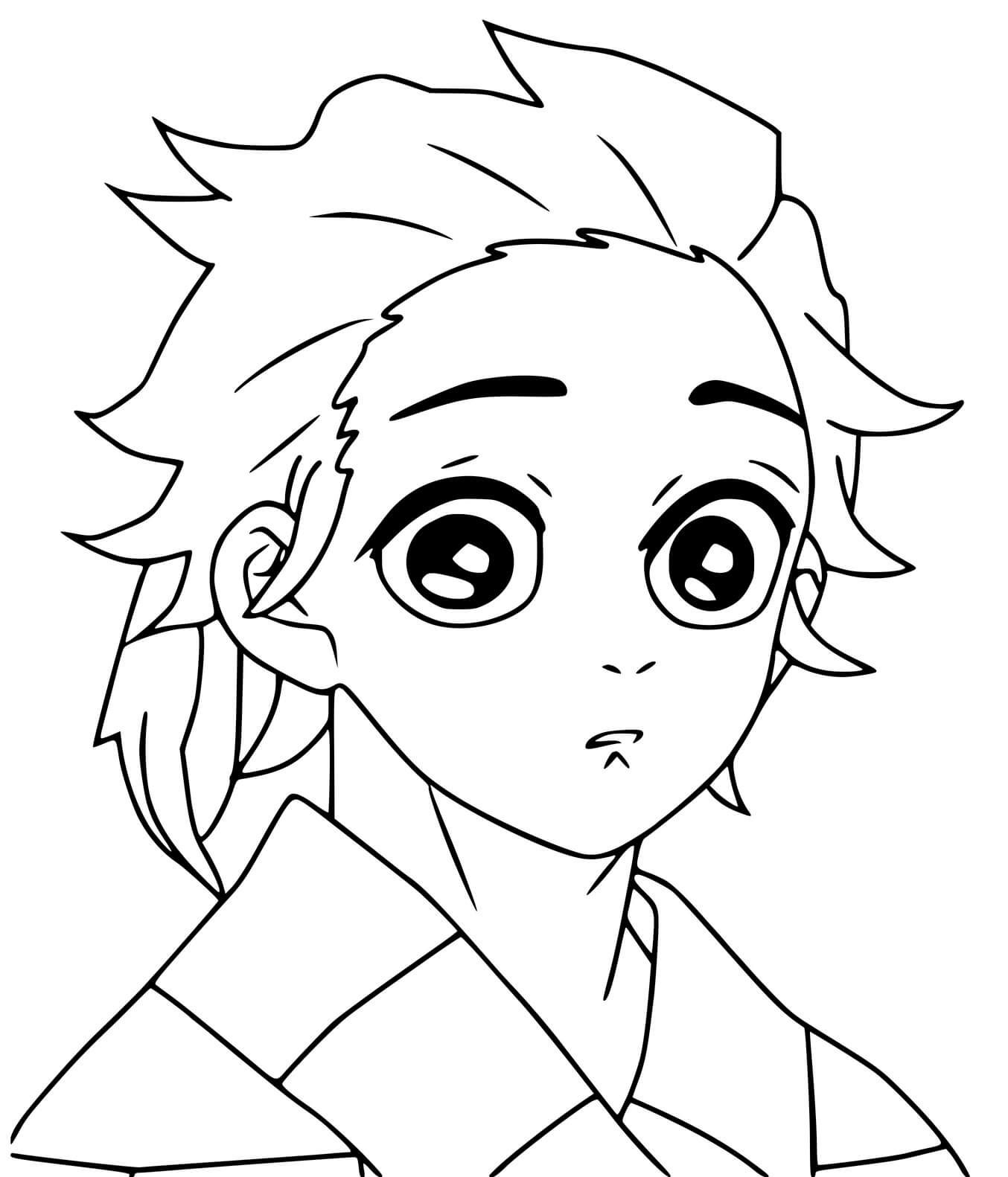 Coloriage Tanjiro Kamado - Lame du Démon - Demon slayer à imprimer