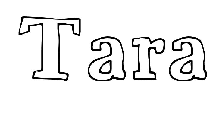 Coloriage Tara - Prénom à imprimer