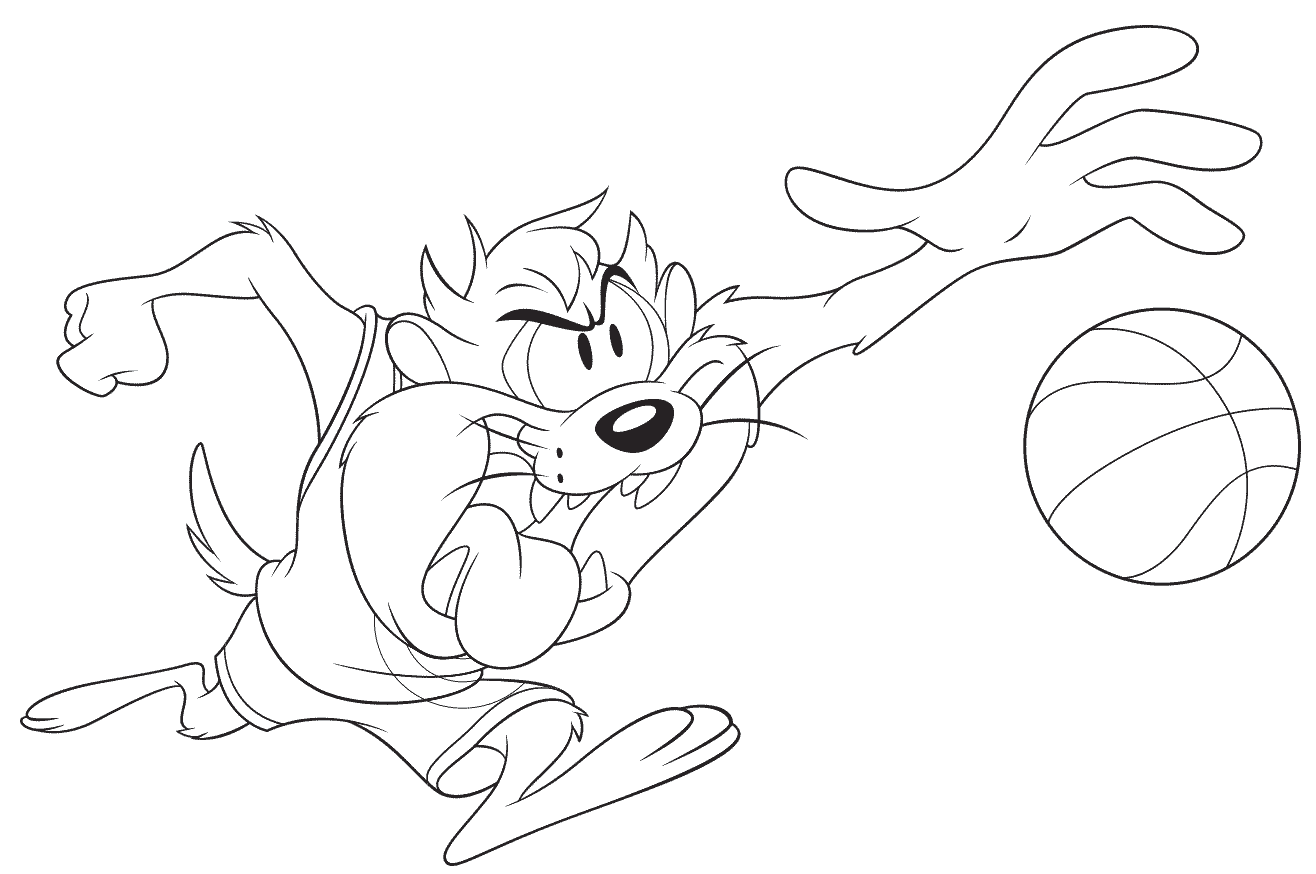 Coloriage Tasmanian Devil - Space jam à imprimer