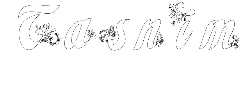 Coloriage Tasnim - Prénom à imprimer