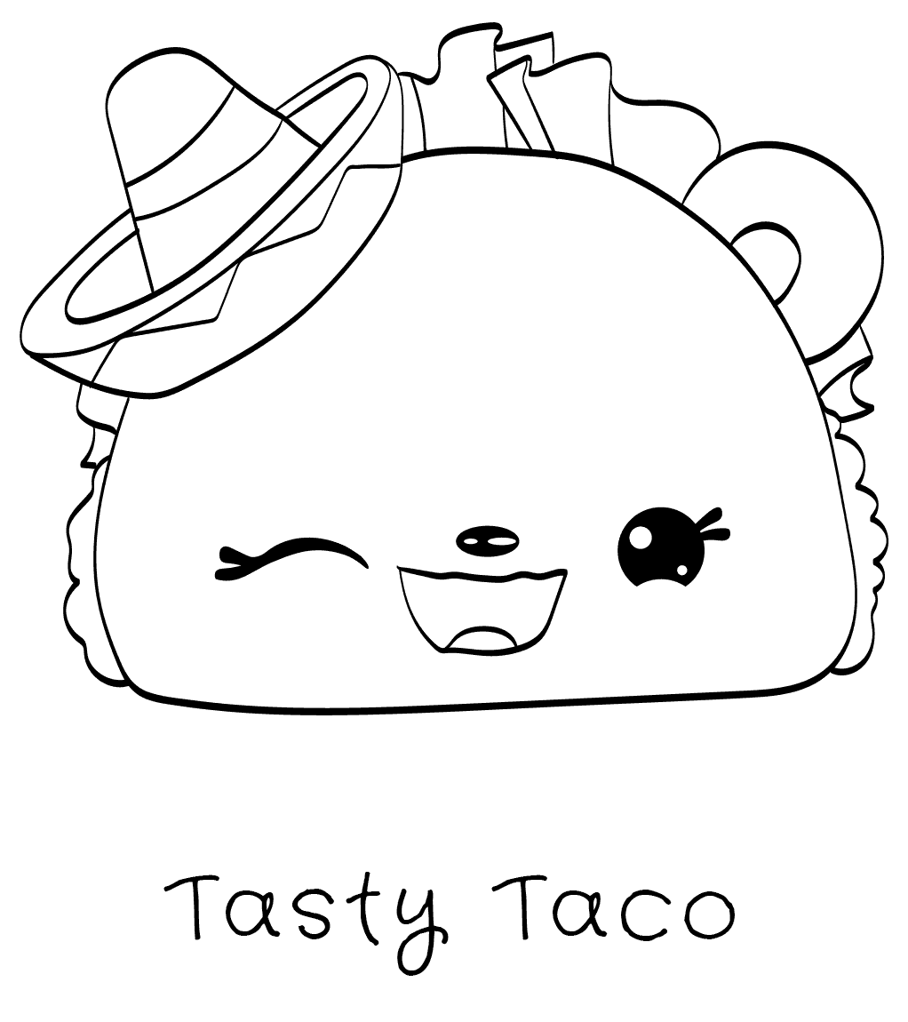 Coloriage Tasty Taco Num Noms - Num noms à imprimer