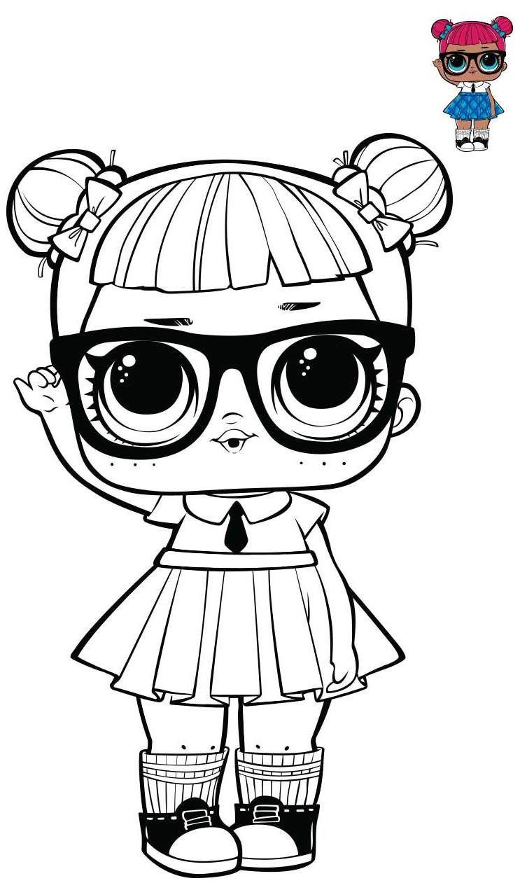 Coloriage Teachers Pet Fancy Lol From Series 1 Spirit Club - Poupée LOL Surprise Hair Goals à imprimer
