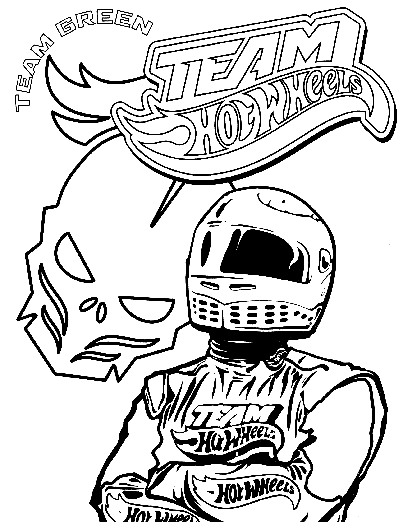 Coloriage Team Hot Wheels Driver - Hot wheels à imprimer