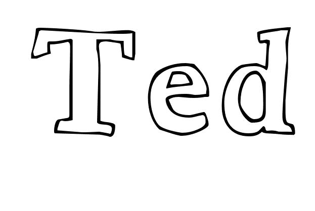 Coloriage Ted - Prénom à imprimer