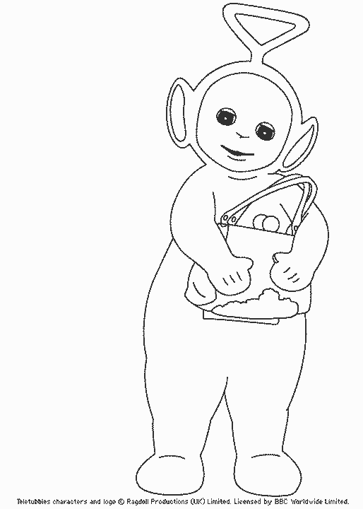 Coloriage Télétubbies en aventure dans leur monde merveilleux - Teletubbies à imprimer