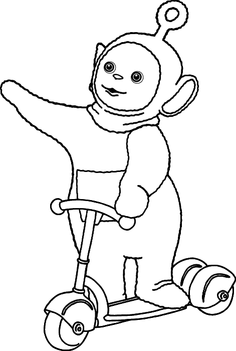 Coloriage Télétubbies jouant ensemble - Teletubbies à imprimer