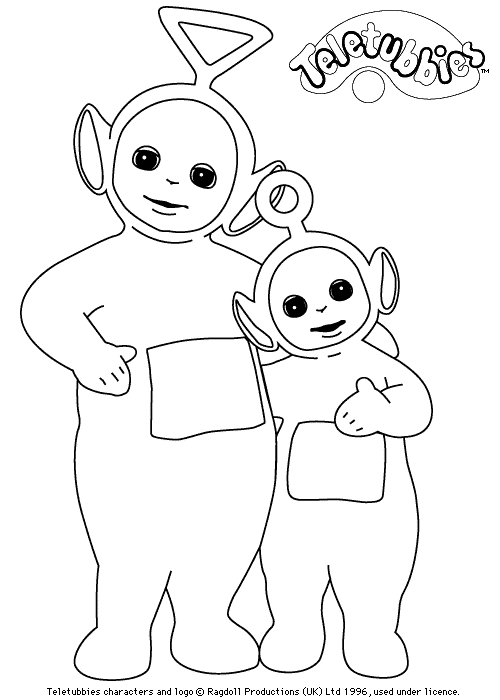 Coloriage Télétubbies en aventure magique - Teletubbies à imprimer