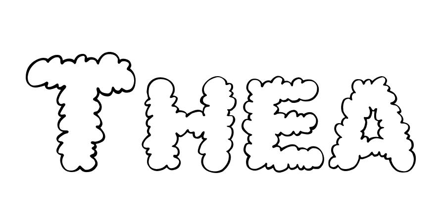 Coloriage Thea - Prénom à imprimer