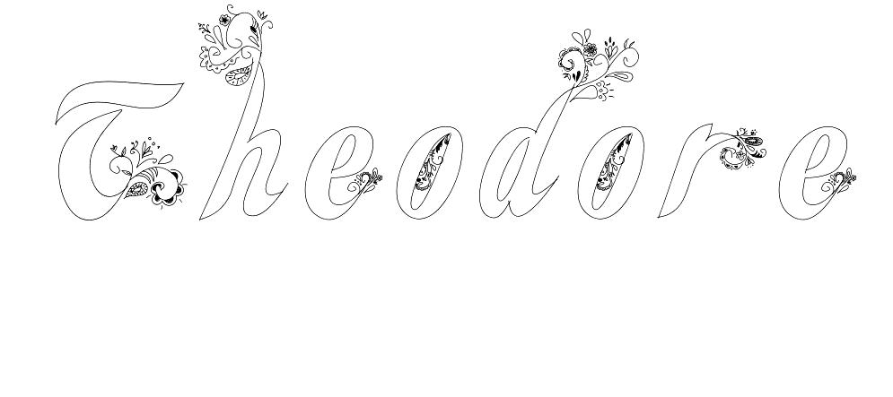 Coloriage Theodore - Prénom à imprimer