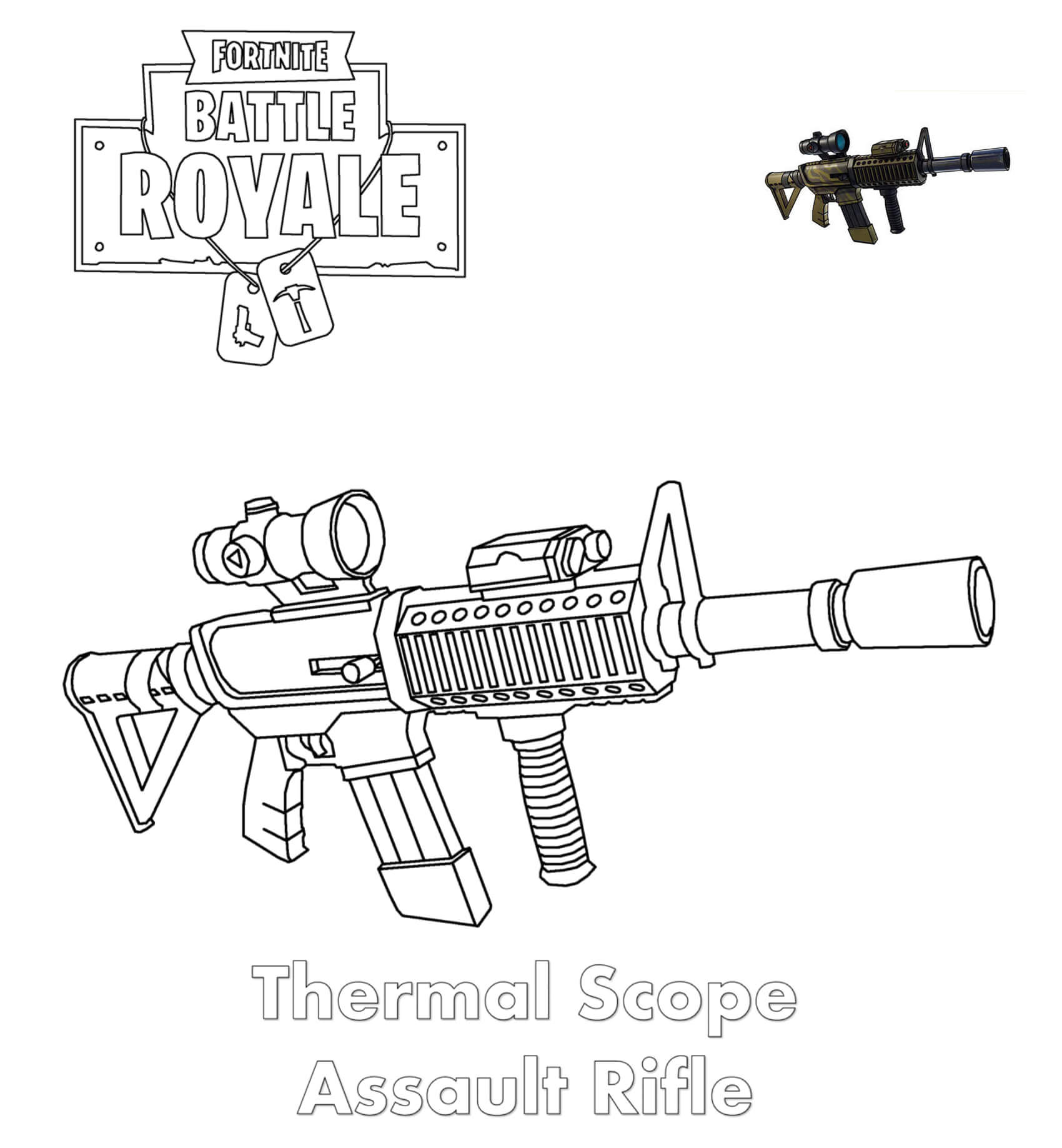 Coloriage Thermal Scope Assault Rifle Fortnite - Fortnite à imprimer