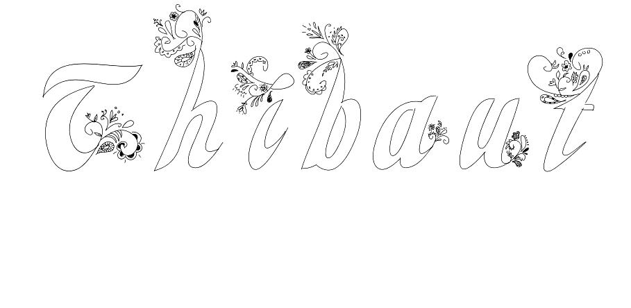 Coloriage Thibaut - Prénom à imprimer