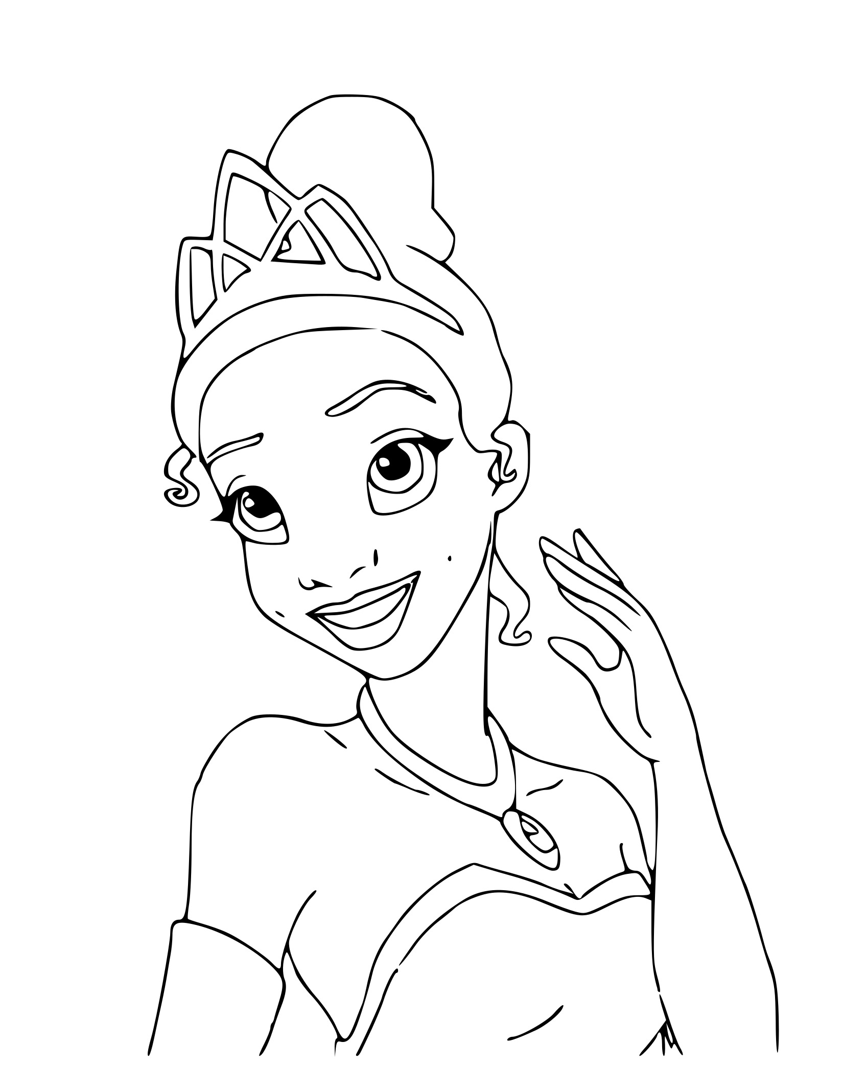 Coloriage Tiana Premiere Princesse Disney Afro Américaine Dans Le Film La Princesse Et La Grenouille - Princesse disney à imprimer