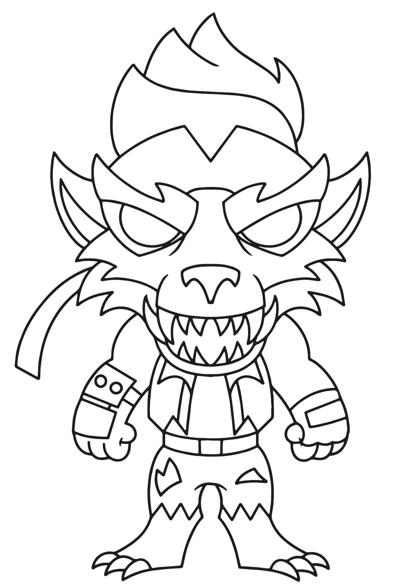 Coloriage Tier Werewolf Dire - Fortnite à imprimer